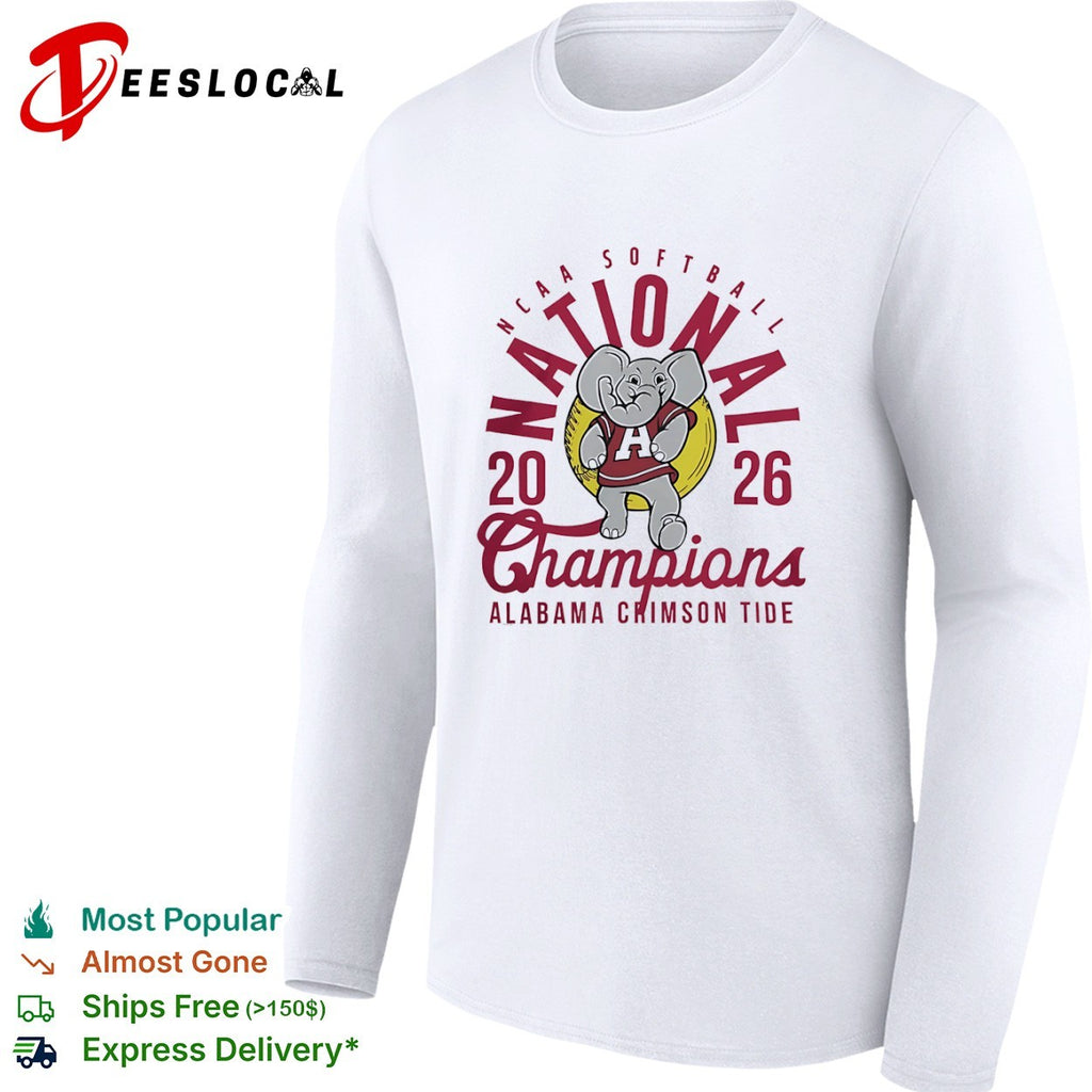Alabama Crimson Tide NCAA Softball National 20 26 Champions mascot logo shirt