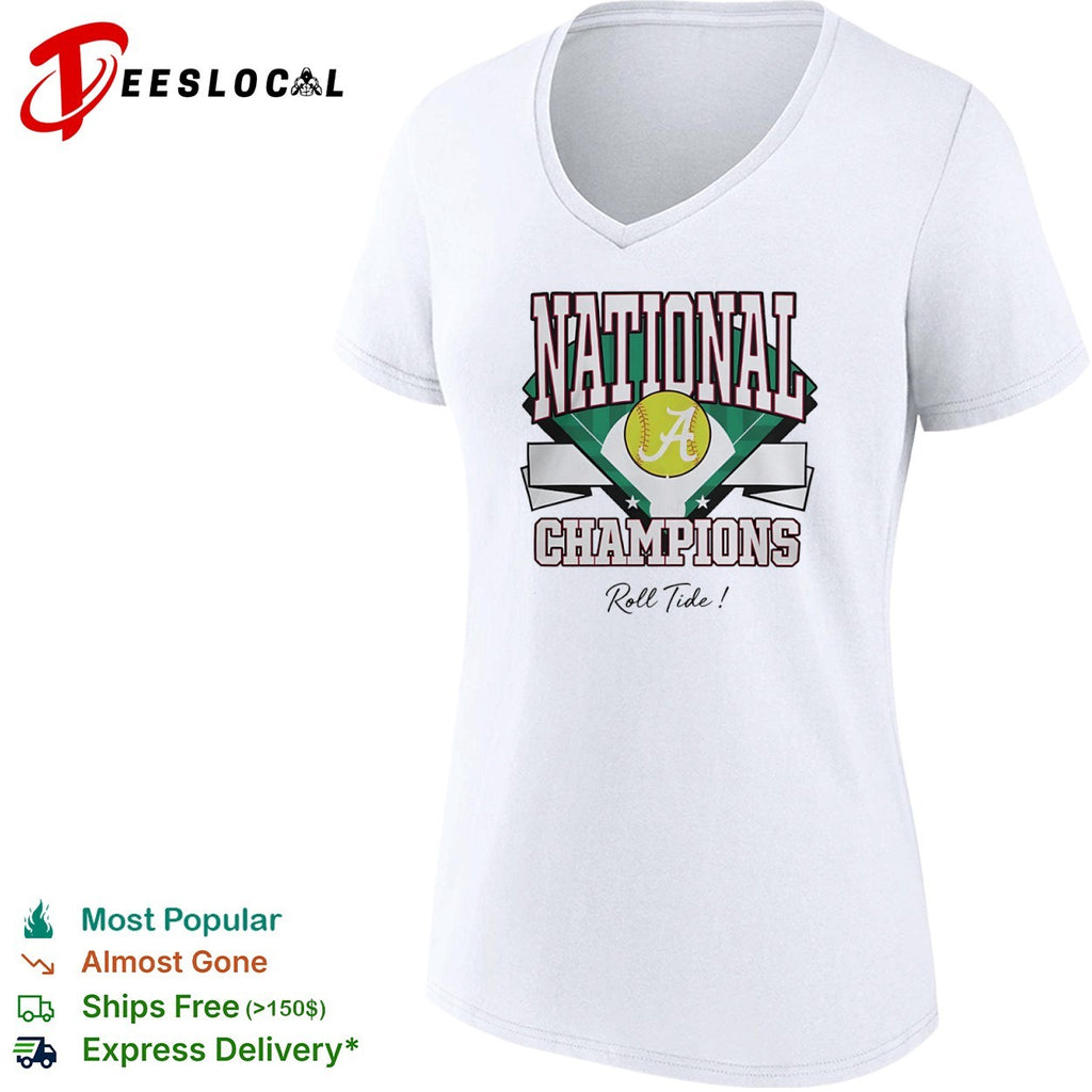 Alabama Crimson Tide National Champions Roll Tide Softball Shirt