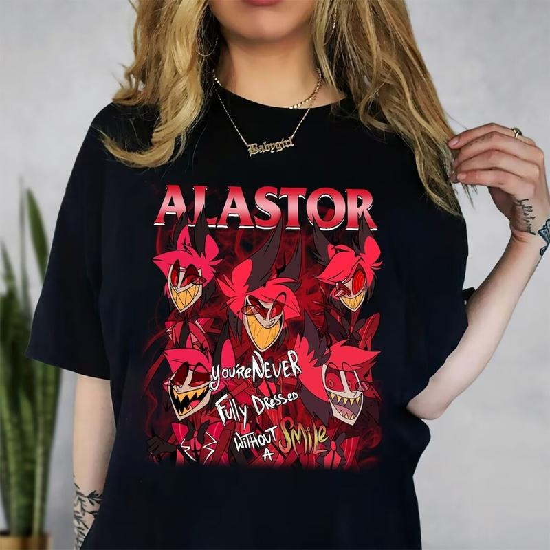 Alastor Hazbin Hotel Shirt, Hazbin Hotel Characters Sweatshirt, Hazbin Hotel Cartoon Merch, Hazbin Hotel Tshirt, Helluva...