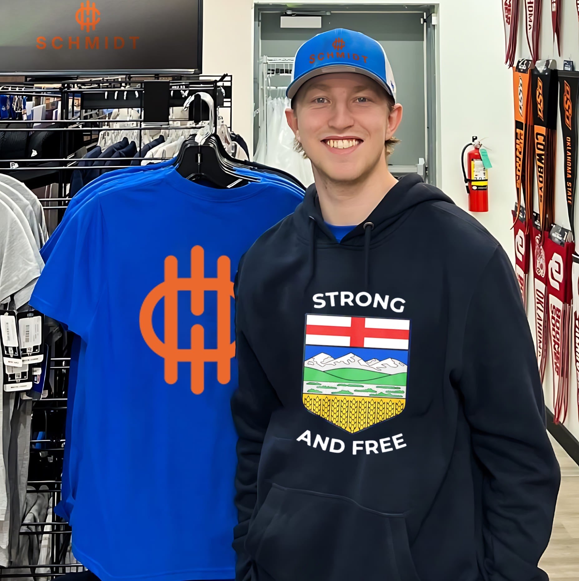 Alberta Canada Map With Albertan Flag Strong And Free Shirt