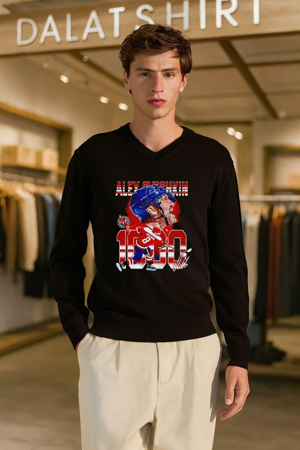 Alex Ovechkin Washington 1000 Goals Digitally Printed Graphics shirt