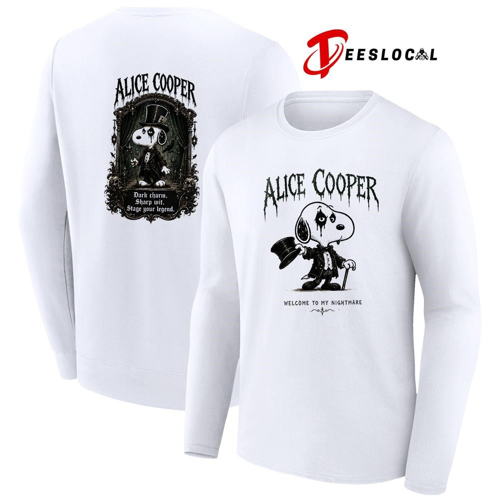 Alice Cooper x Peanuts Snoopy welcome to my nightmare shirt
