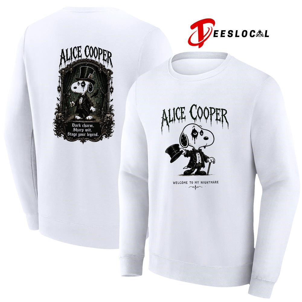 Alice Cooper x Peanuts Snoopy welcome to my nightmare shirt