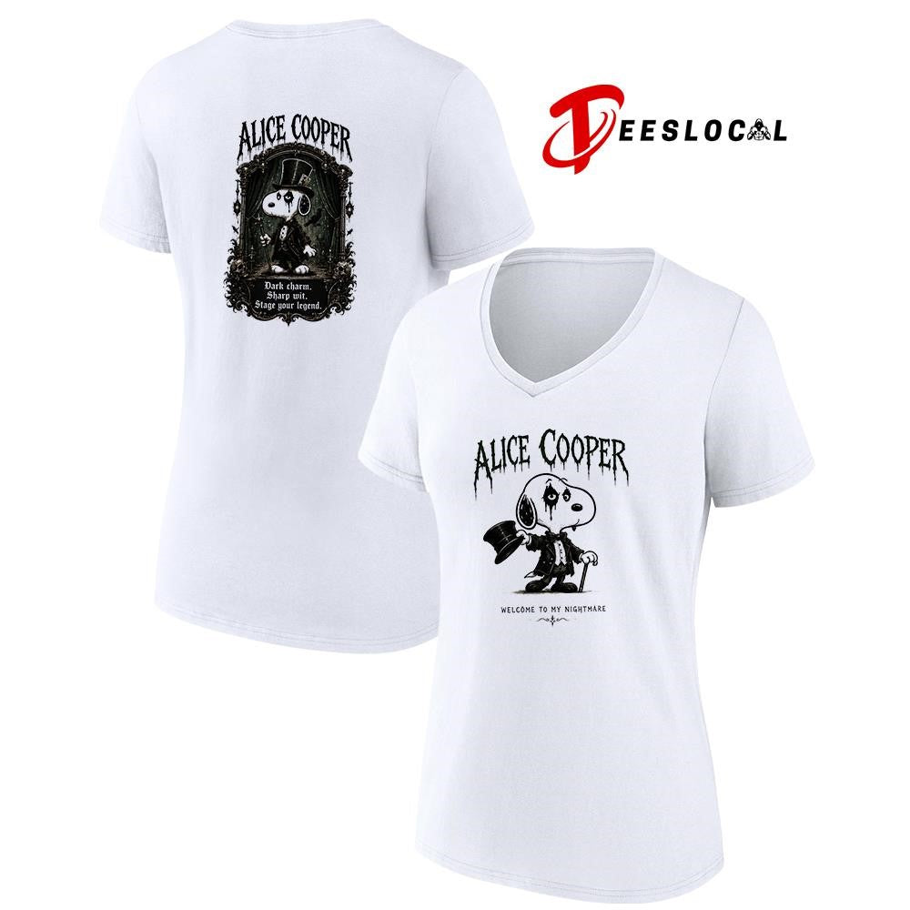 Alice Cooper x Peanuts Snoopy welcome to my nightmare shirt