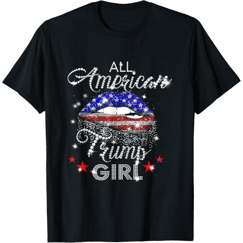 All American Trump Girl Mouth Diamond T-Shirt made in usa Hoodie, Sweatshirt | TeeBloomCo.com