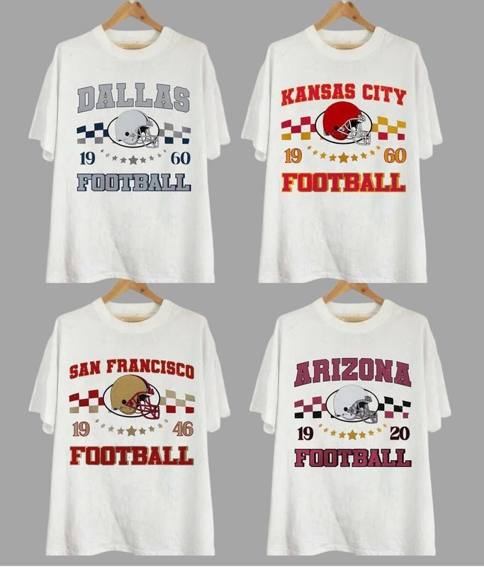 All Teams Football Vintage Style Crewneck Sweatshirt, Retro Design T-Shirts, Hoodie | TeeBloomCo.com