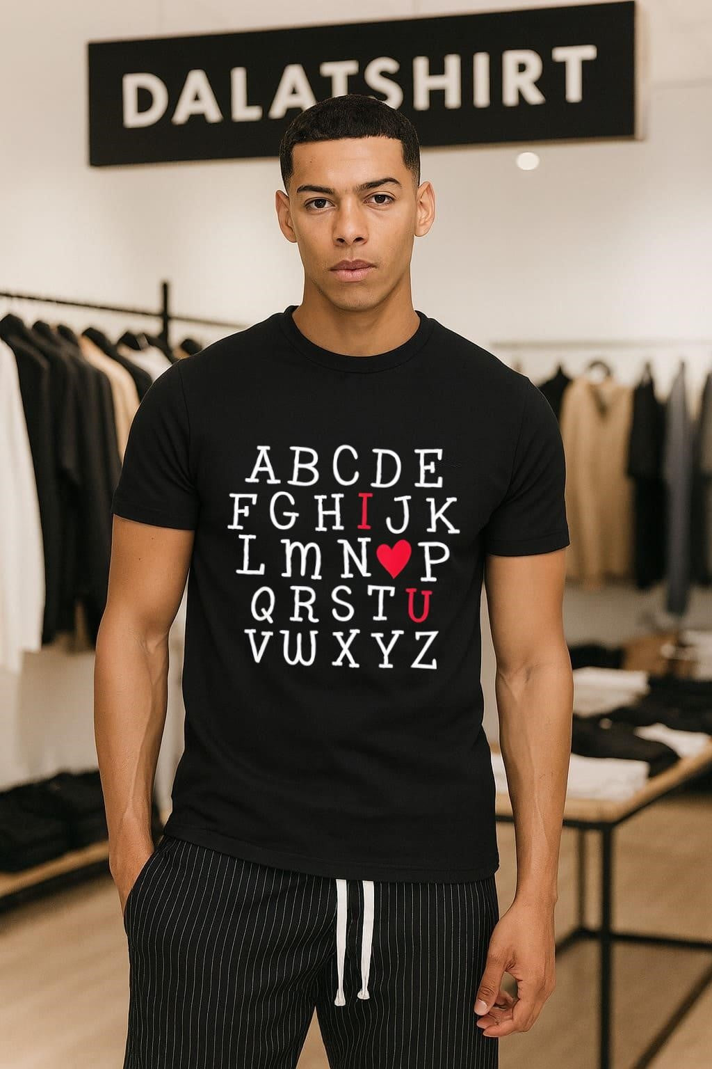 Alphabet Letters I Heart U Valentine Romance Message shirt