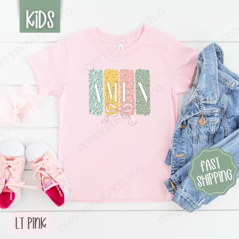 Amen 1 Kids Shirt - Easter Children's Tshirt - Cute Youth Tee Gildan Hoodie, Sweatshirt | TeeBloomCo.com