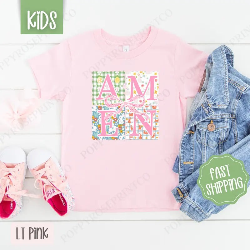 Amen 2 Kids Shirt - Easter Children's Tshirt - Cute Youth Tee Gildan Hoodie, Sweatshirt | TeeBloomCo.com