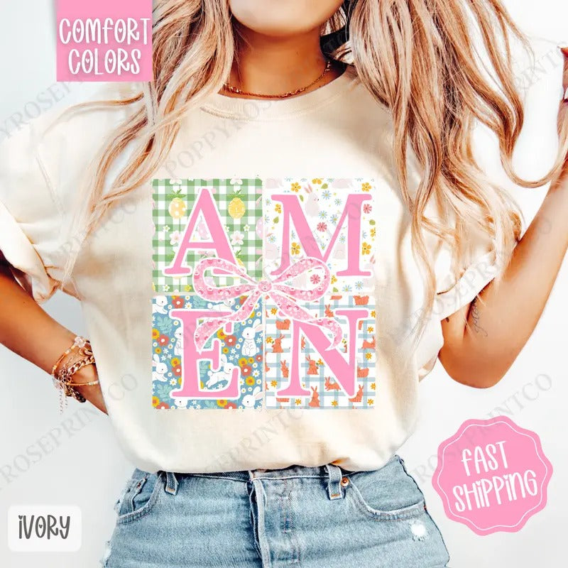 Amen 2 Shirt Comfort Colors, Easter Tshirt, Trendy Religious Women's Tee, Gift for Her Hoodie, Sweatshirt | TeeBloomCo.com