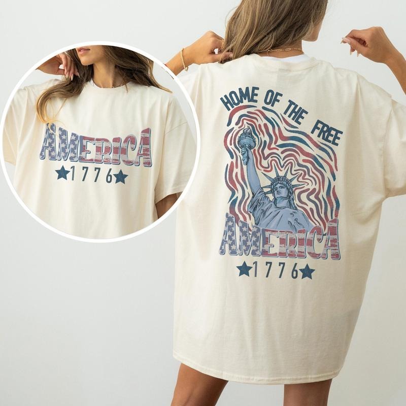America 1776 Comfort Colors Shirt, Home Of The Free Tee, 4th Of July Shirt, Patriotic Shirt, America Shirt, USA T-Shirt...