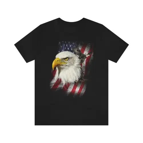 American Bald Eagle USA Flag Shirt, Eagle Lover Shirt, American Patriot Gift, USA Flag Boy Girl Shirt, Animal Adult...