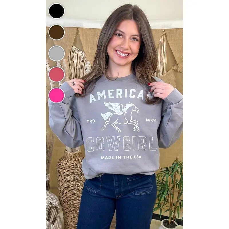 American Cowgirl Graphic Sweatshirt T-Shirts, Hoodie | TeeBloomCo.com