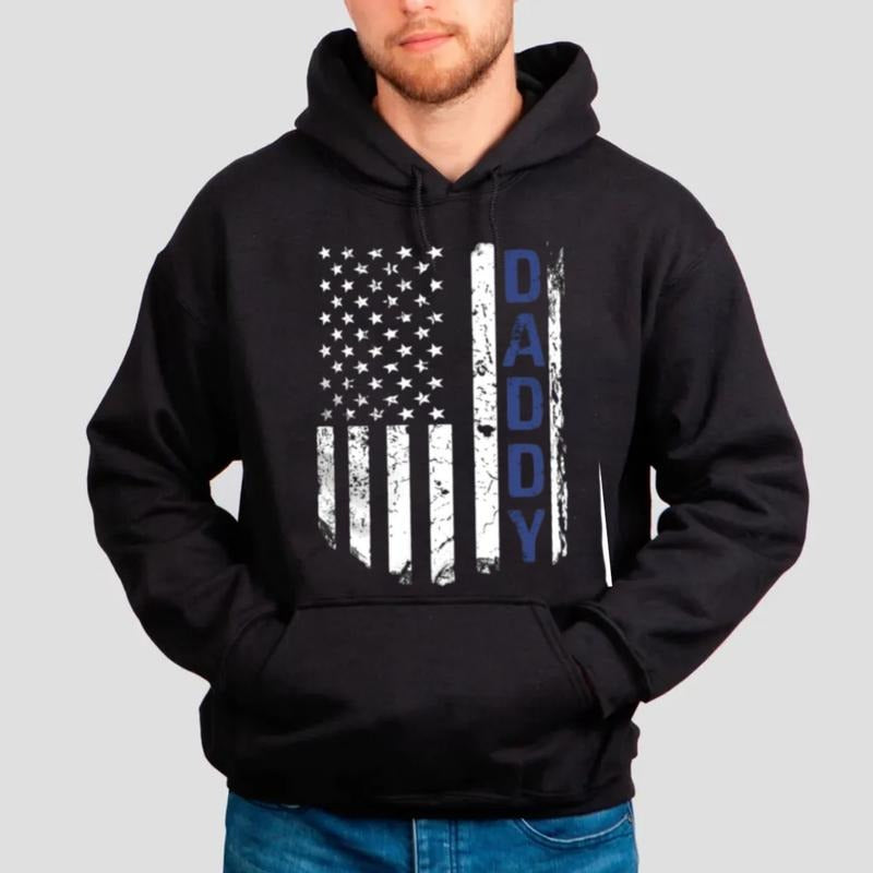 American Daddy Flag Sweatshirt, Husband Father T Shirt, Fathers Day Gift, New Dad Hoodie, Gift For Daddy, Unisex Crewneck...