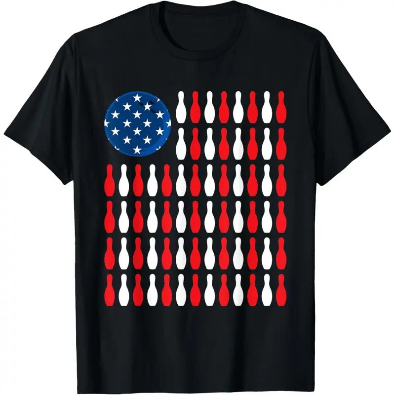American Flag - Patriotic Bowler & Bowling T-Shirt made in usa Hoodie, Sweatshirt | TeeBloomCo.com