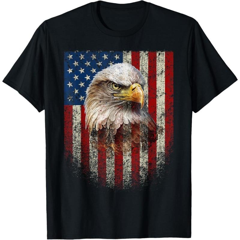 American Flag Bald Eagle Patriotic Red White Blue T-Shirt made in usa Hoodie, Sweatshirt | TeeBloomCo.com