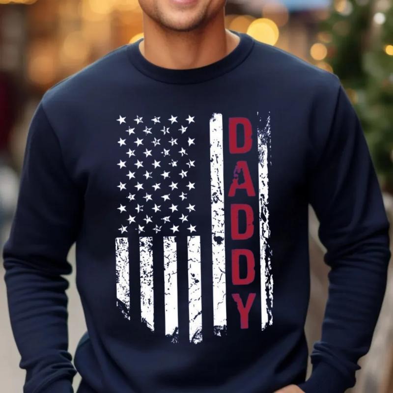 American Flag Daddy Shirt, Anniversary Gift For Daddy, Fathers Day Gift From Daughter, Dad Hoodie, Unisex Crewneck...