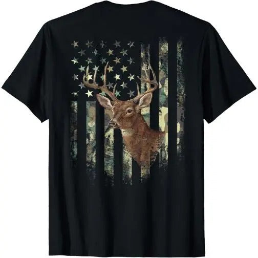 American Flag Deer Hunting Camo T-Shirt Made in USA Hoodie, Sweatshirt | TeeBloomCo.com