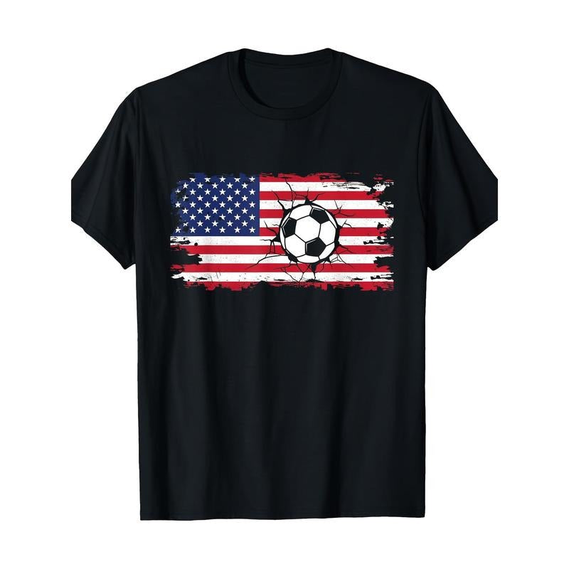 American Flag Football T-shirt  100% cotton T-shirt Made in USA Hoodie, Sweatshirt | TeeBloomCo.com
