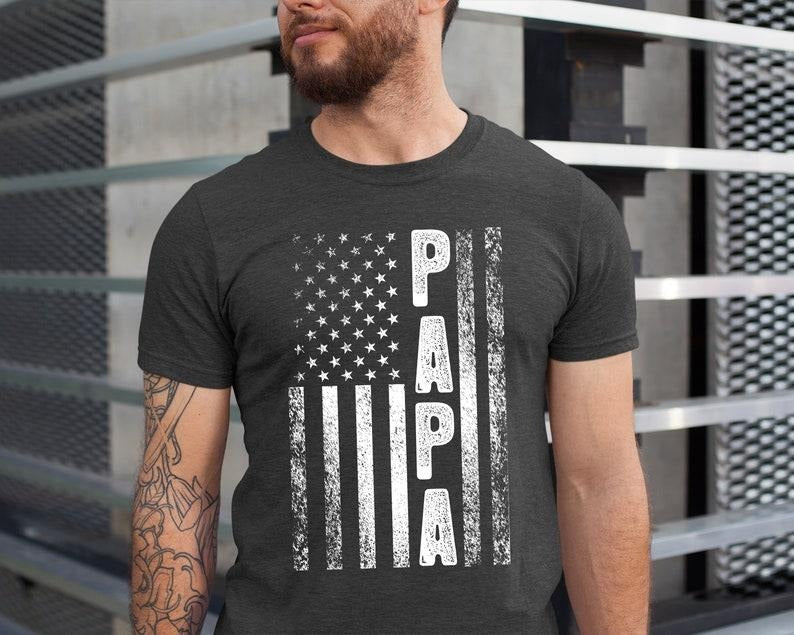 American Flag Papa Shirt, Papa Flag tshirt, Papa Hoodie, T-shirt and sweater Sweatshirt | TeeBloomCo.com