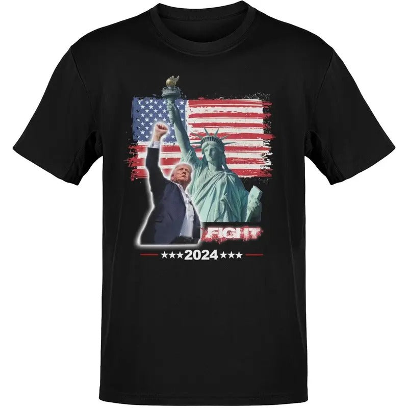 American Flag Shirt 2024 Fight Patriotic Shirts USA T-Shirts for Men Women made in usa Hoodie, Sweatshirt | TeeBloomCo.com