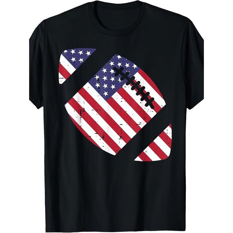 American Football American Flag Retro Patriotic T-shirt 220g made in usa Hoodie, Sweatshirt | TeeBloomCo.com