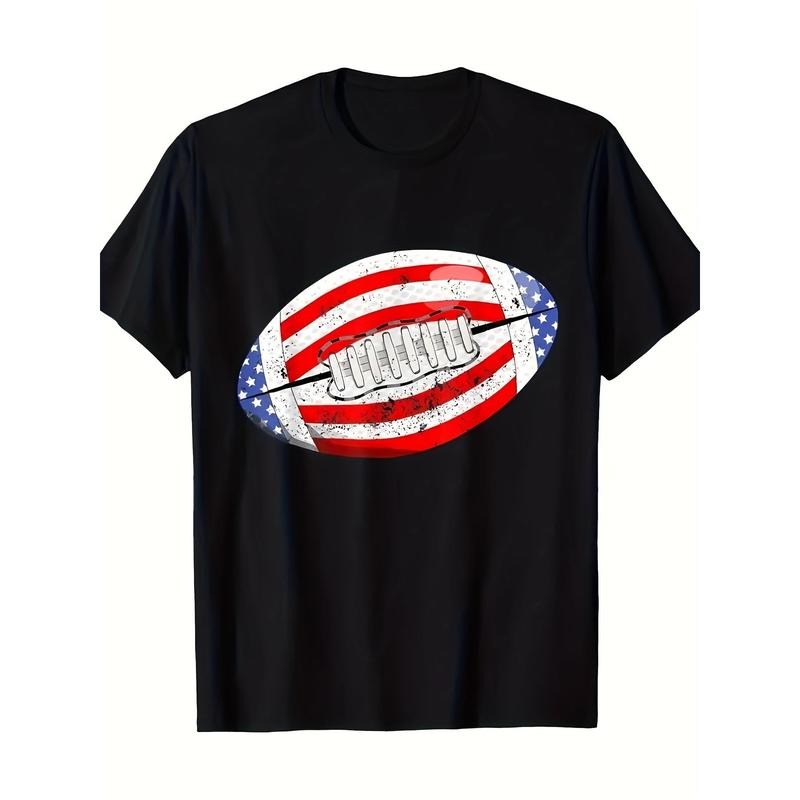 American Football American Flag T-Shirt, Men's T-Shirt 220g made in usa Hoodie, Sweatshirt | TeeBloomCo.com