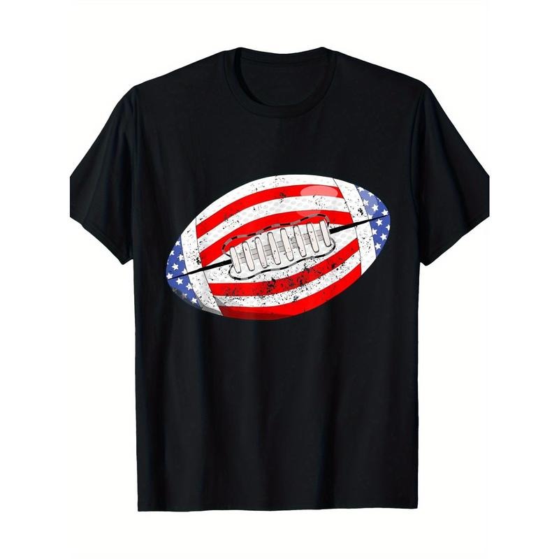 American Football American Flag T-shirt, men's T-shirt, 220g made in usastyle{n002}5 Hoodie, Sweatshirt | TeeBloomCo.com