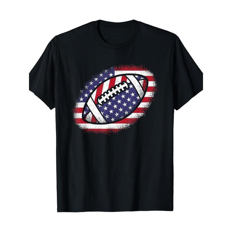 American Football Flag Vintage Football Lover 220g100% Cotton T-Shirt made in usa Hoodie, Sweatshirt | TeeBloomCo.com