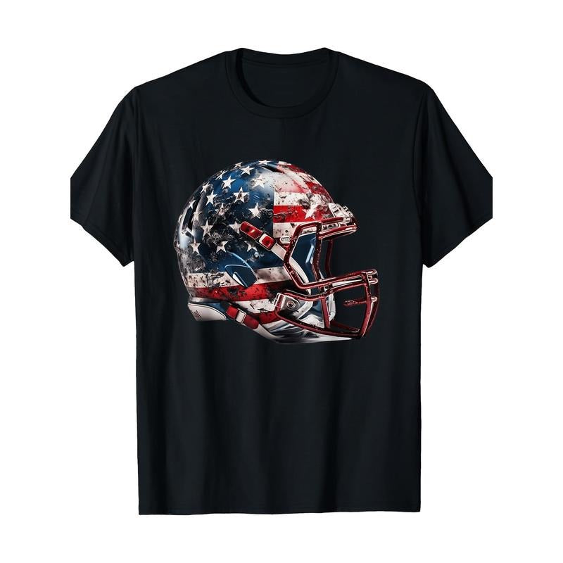 American Football Helmet Us Flag 220g100% Cotton T-Shirt made in usa Hoodie, Sweatshirt | TeeBloomCo.com