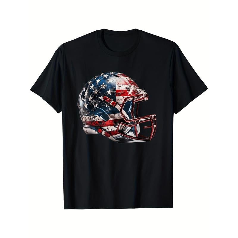 American Football Helmet Us Flag T-Shirt, American Football, Men's T-Shirt made in usa Hoodie, Sweatshirt | TeeBloomCo.com