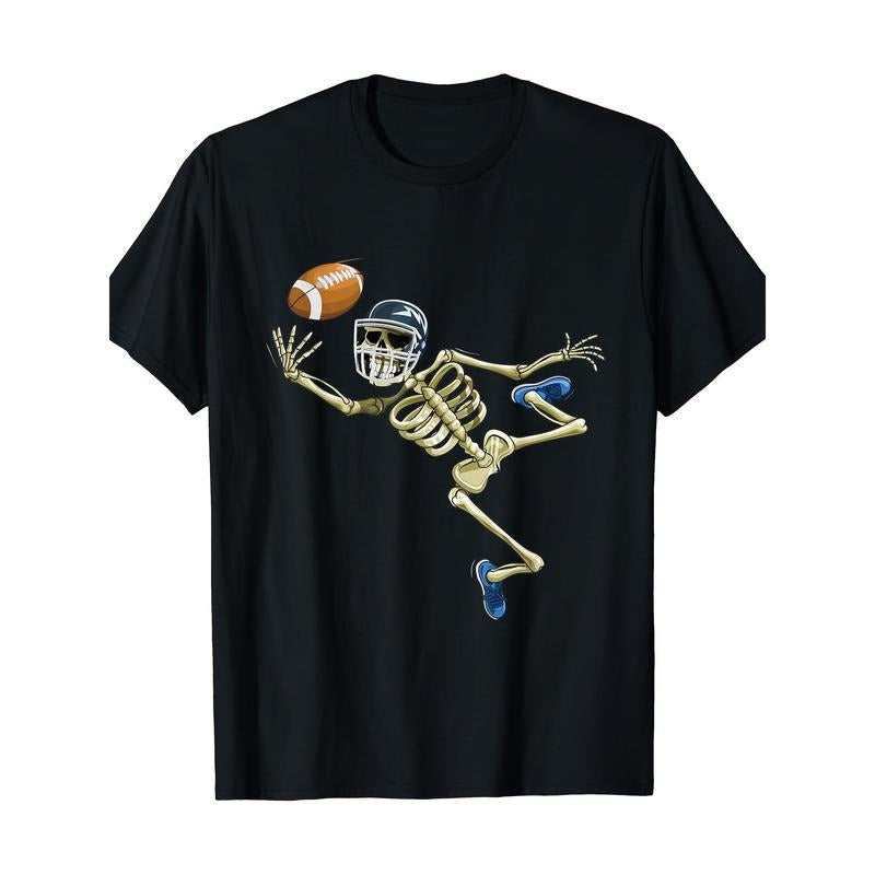 American Football Skeleton Halloween Men's Football Fan T-shirt, men's T-shirt made in usa Hoodie, Sweatshirt