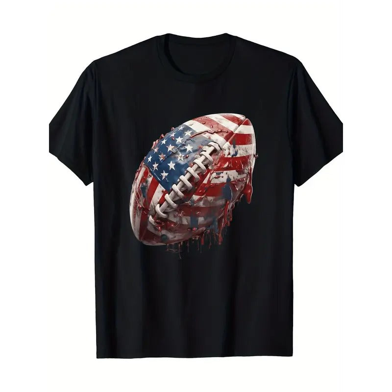 American Football Us Flag T-Shirt, Men's T-Shirt, 220g made in usa Hoodie, Sweatshirt | TeeBloomCo.com
