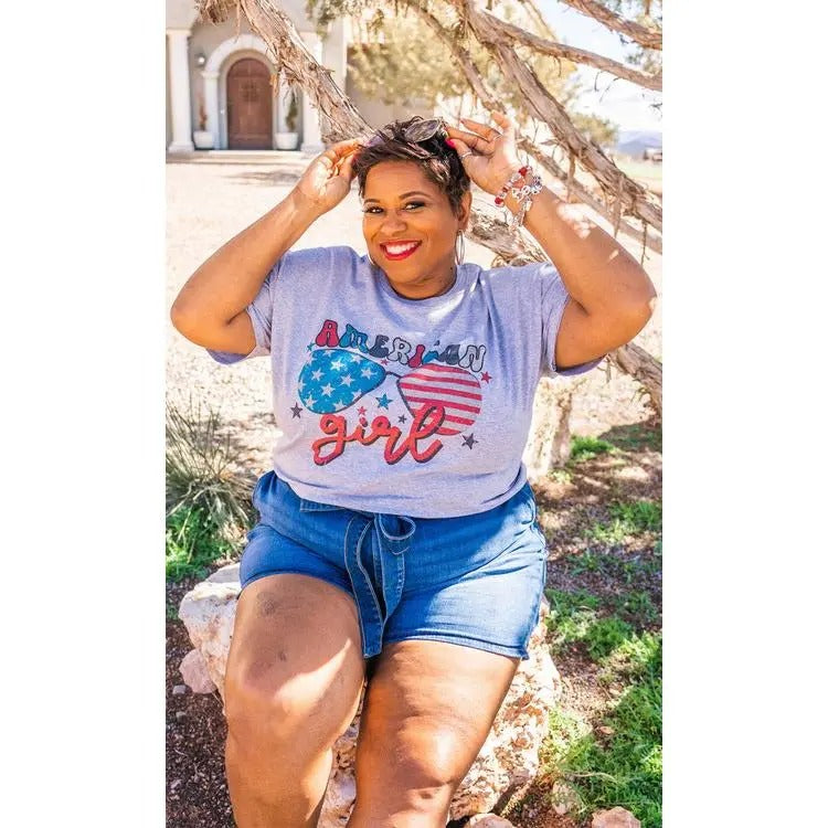 American Girl Patriotic T-Shirt Hoodie, Sweatshirt | TeeBloomCo.com