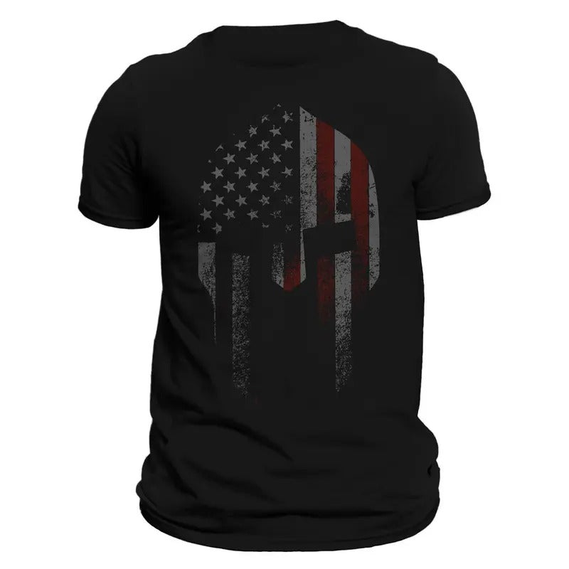 American Spartan 2.1 USA Patriotic Men's T-Shirt Casual Classic Cotton Crewneck Hoodie, Sweatshirt | TeeBloomCo.com