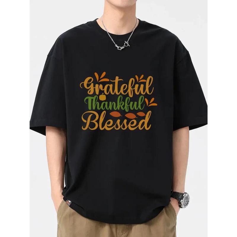 American alphabet short-sleeved pumpkin print T-shirt, fun pattern casual sweatshirt Made in USA Hoodie | TeeBloomCo.com