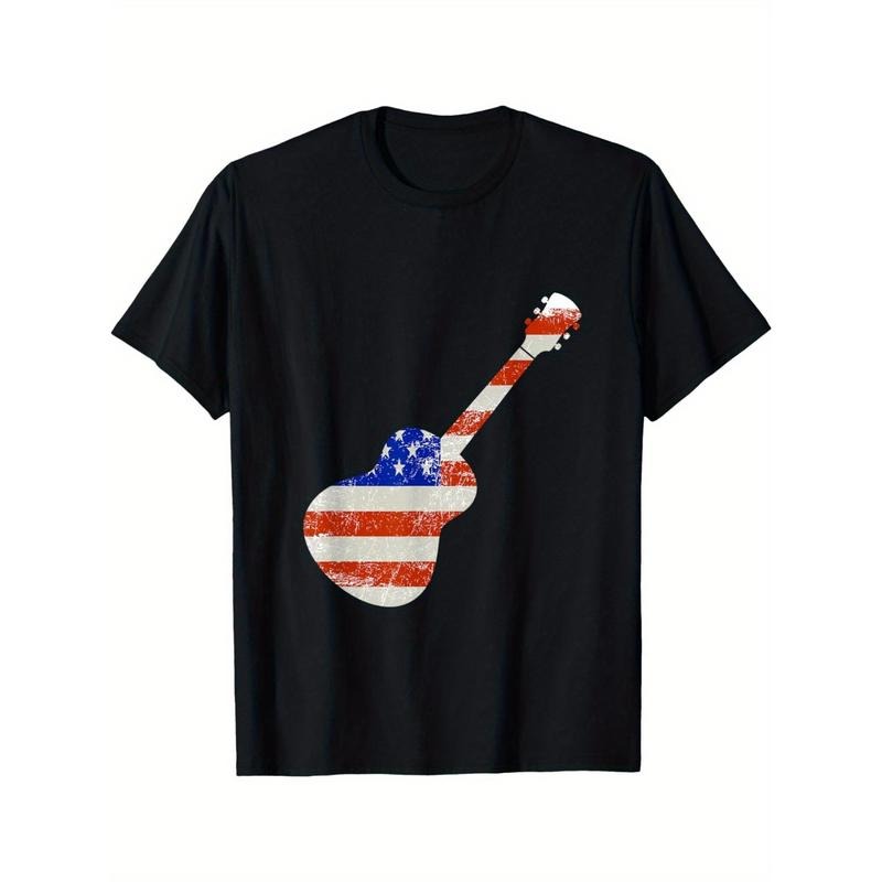 American flag rock band guitar T-shirt Made in USA Hoodie, Sweatshirt | TeeBloomCo.com