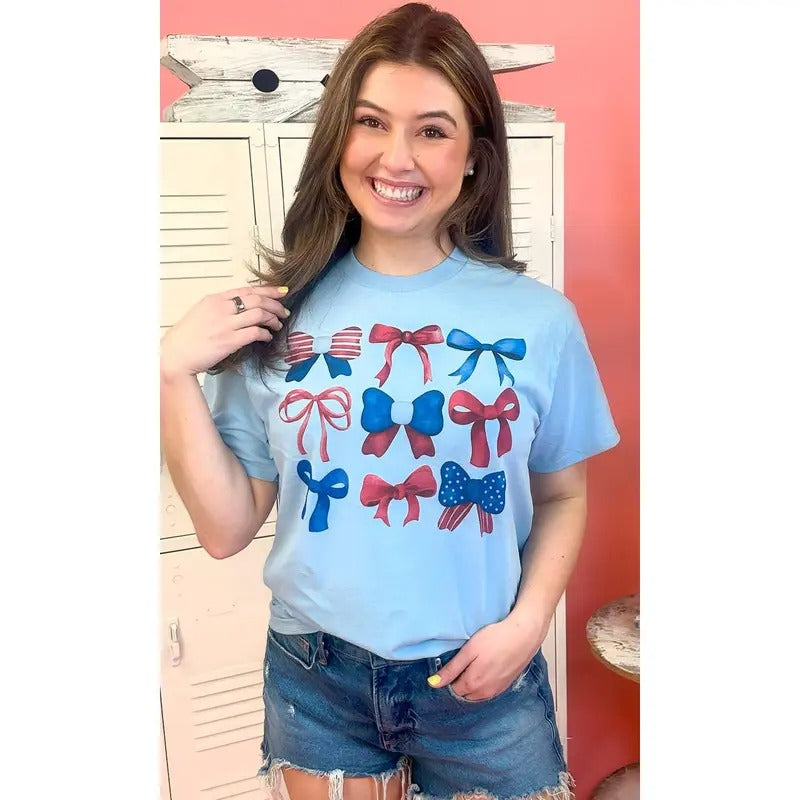 Americana Bows Graphic Shirt Hoodie, Sweatshirt | TeeBloomCo.com