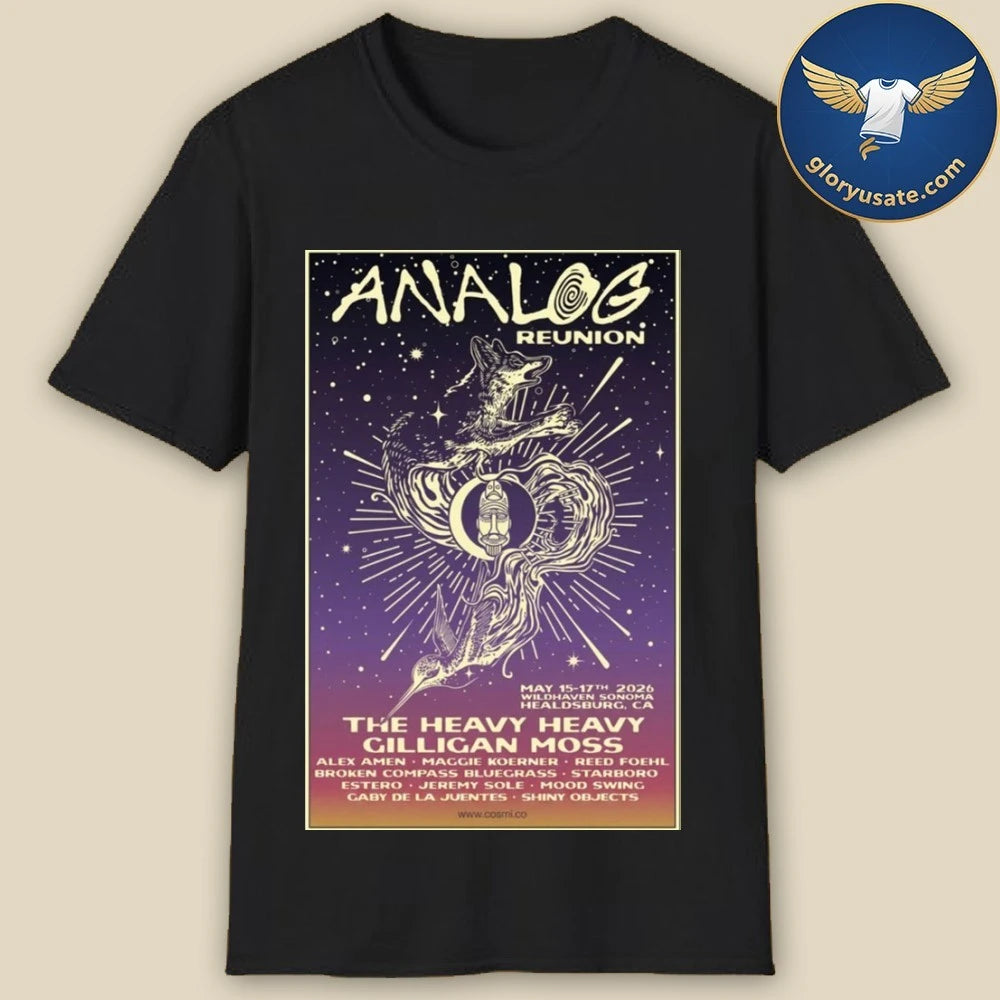 Analog Reunion May 15-17 2026 Healdsburg, CA Concert Poster Shirt