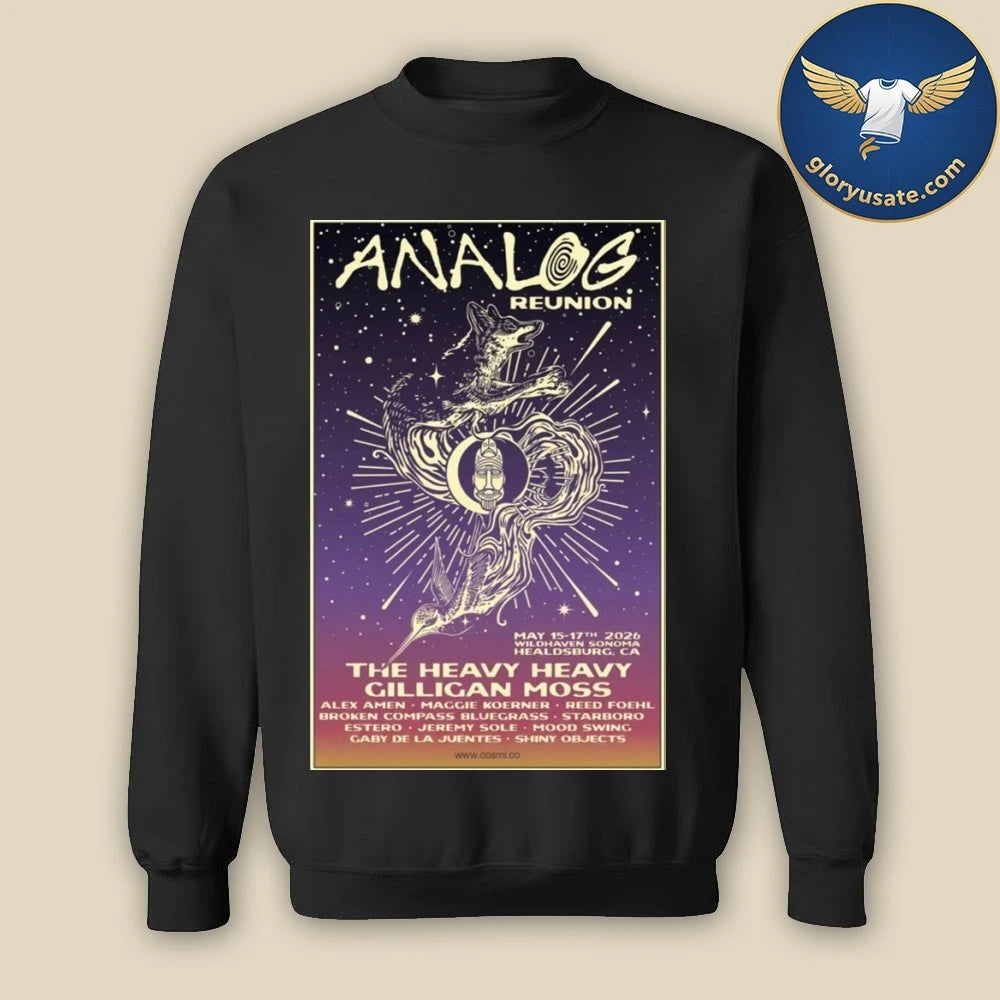 Analog Reunion May 15-17 2026 Healdsburg, CA Concert Poster Shirt