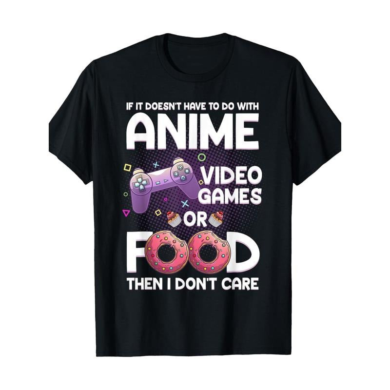 Anime & Video Games Themed Cotton T-Shirt for Men and Women - Geometric Pattern, Crew Neck, Short Sleeve, Casual Fit,...