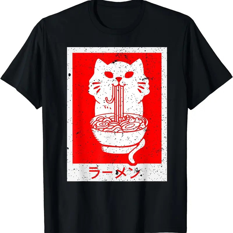 Anime Cat Ramen Kawaii Neko Noodles TShirt Hoodie, Sweatshirt | TeeBloomCo.com