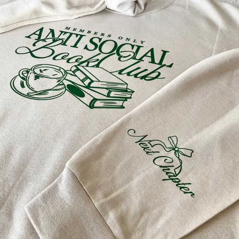 Anti Social Book Club Sweatshirt, Bookish Hoodie, Bookworm Shirt, Booktok Merch, The Story of Us, Gifts for Book Lovers...