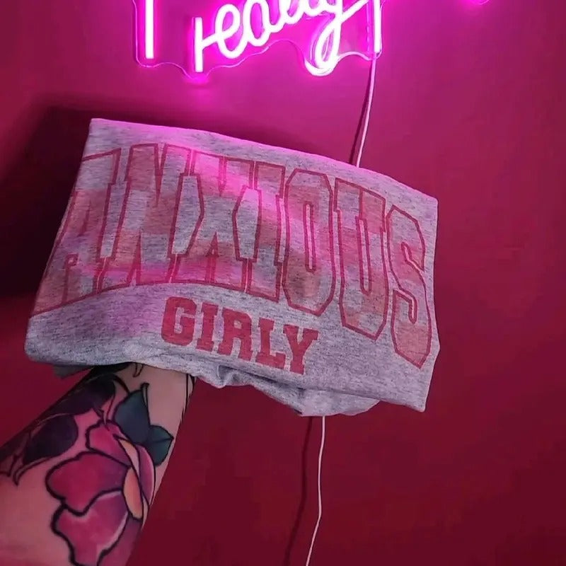 Anxious Girly Cozy graphic Tee or Sweatshirt Hoodie | TeeBloomCo.com