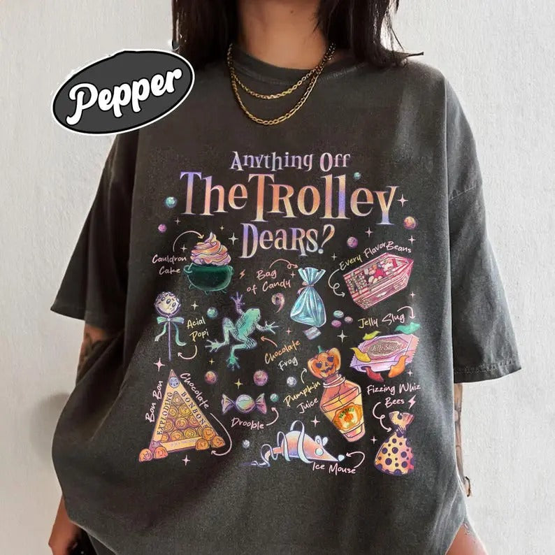 Anything Off The Trolley Dear  Shirt, Magic Candy Tee, Magical School Shirt, Wizarding Snacking TShirt, HP Inspired...