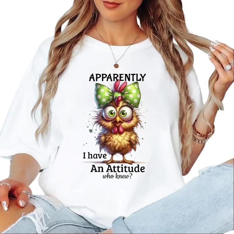 Apparently I have Attitude T-shirt Funny Chicken Sweatshirt Farm Bird T-Shirt Unisex Hoodie Cotton Top | TeeBloomCo.com