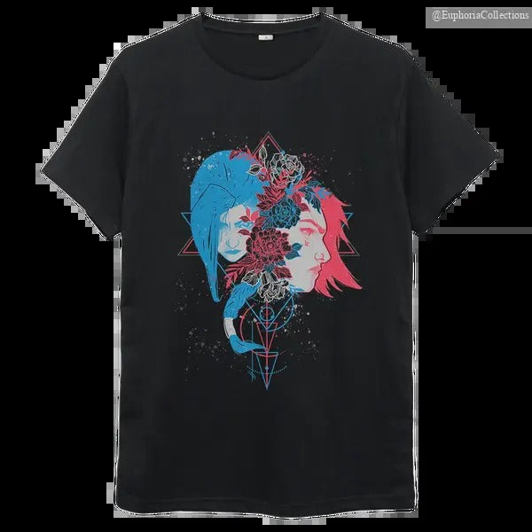 Arcane Jinx and Vi Art T-Shirt, Men's Women's Size , Global Trending Outfits Hoodie, Sweatshirt | TeeBloomCo.com