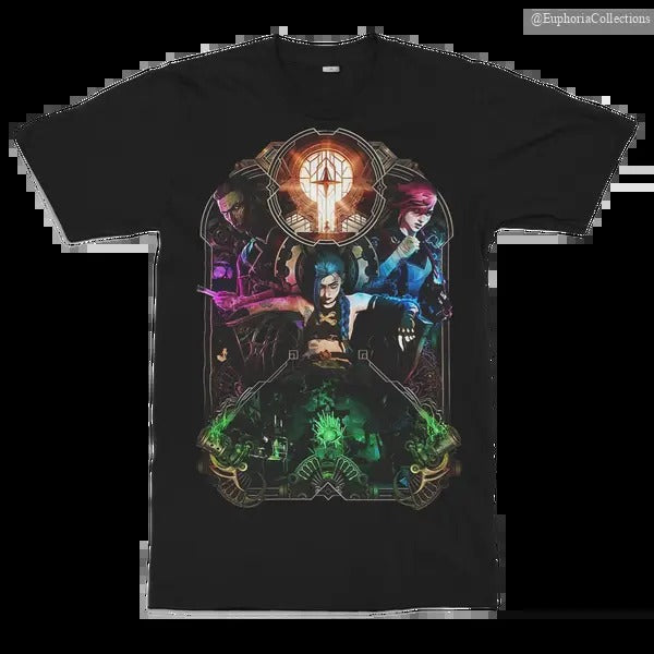 Arcane T-Shirt, Jinx Vi Arcane T-Shirt, Sweatshirt, 100% Cotton Tee , Global Trending Outfits Hoodie | TeeBloomCo.com