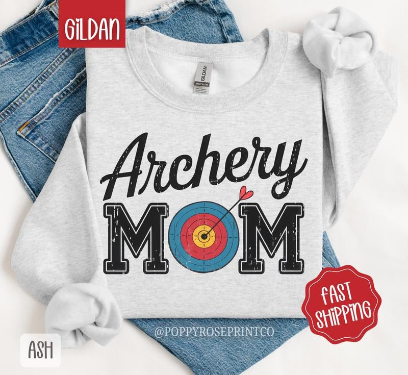 Archery Mom Sweatshirt, Sports Mom Crewneck, Cute Mom Women's Sweatshirt T-Shirts, Hoodie | TeeBloomCo.com