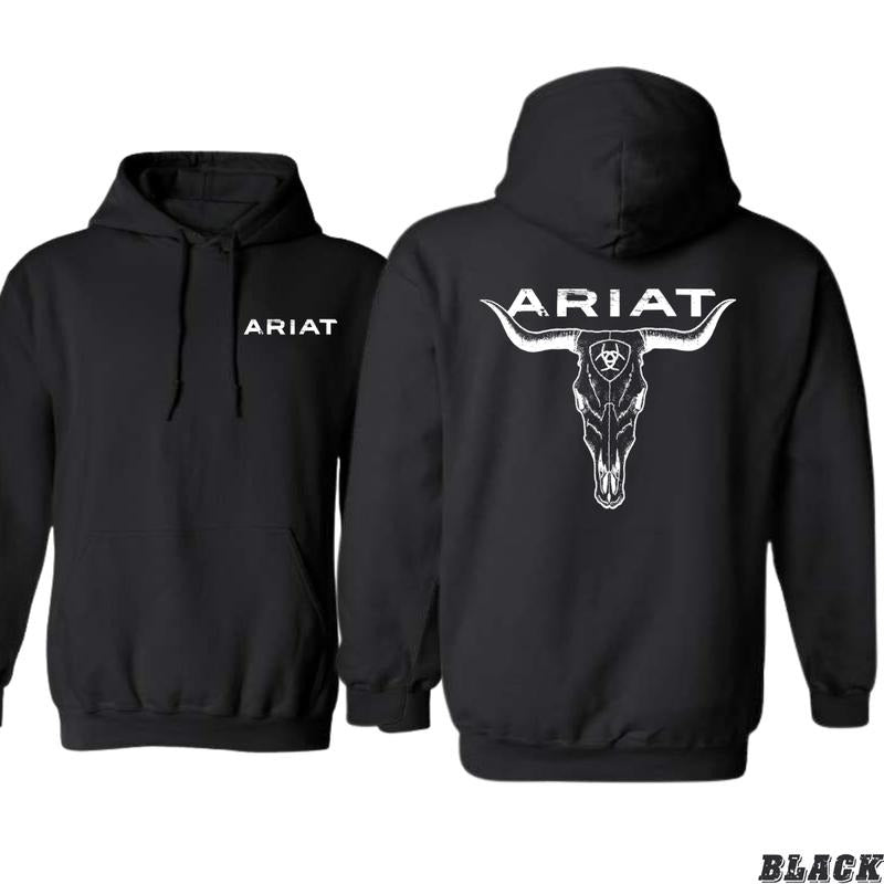 Ariat Hoodie - Western Skull Graphic for Rodeo and Ranch Style Lovers, western wear for men, Unisex Sweatshirt for Casual...